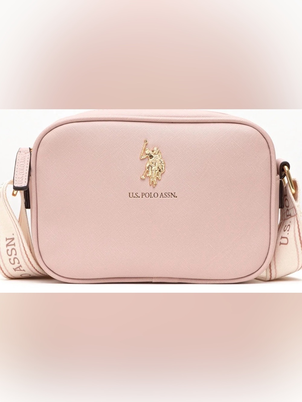 U.S. Polo Assn. Blush Pink Leatherette Crossbody Cosmetic Case